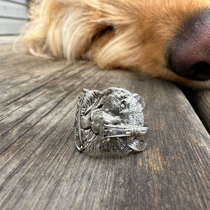 Vintage Canada Husky Dog Souvenir Spoon Handmade Ring